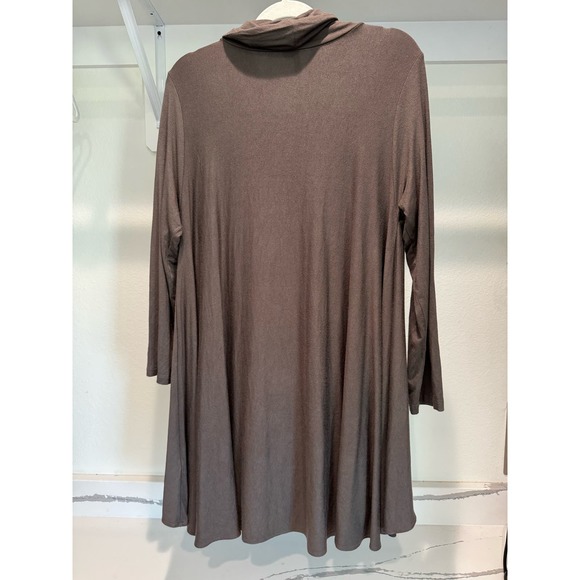Comfy USA Turtleneck T-Shirt‎ Dress Grey/Brown Size Medium - Picture 2 of 6
